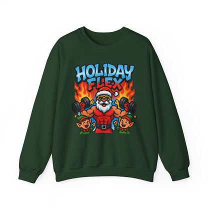 Holiday Flex Sweatshirt - Funny Christmas Fitness Crewneck | Loom Noir