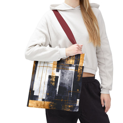 Modern Gold & Navy Tote Bag - Stylish Shopping Bag | Loom Noir