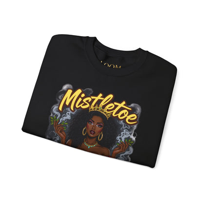 Mistletoe & Mary Jane Crewneck | Cannabis Holiday Sweatshirt