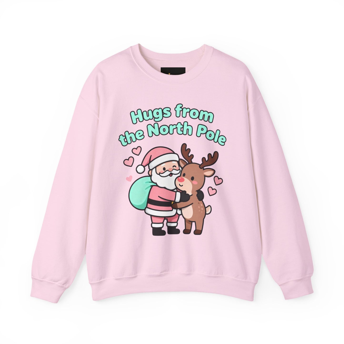 Christmas Sweatshirt Santa & Reindeer - Holiday Crewneck | Loom Noir