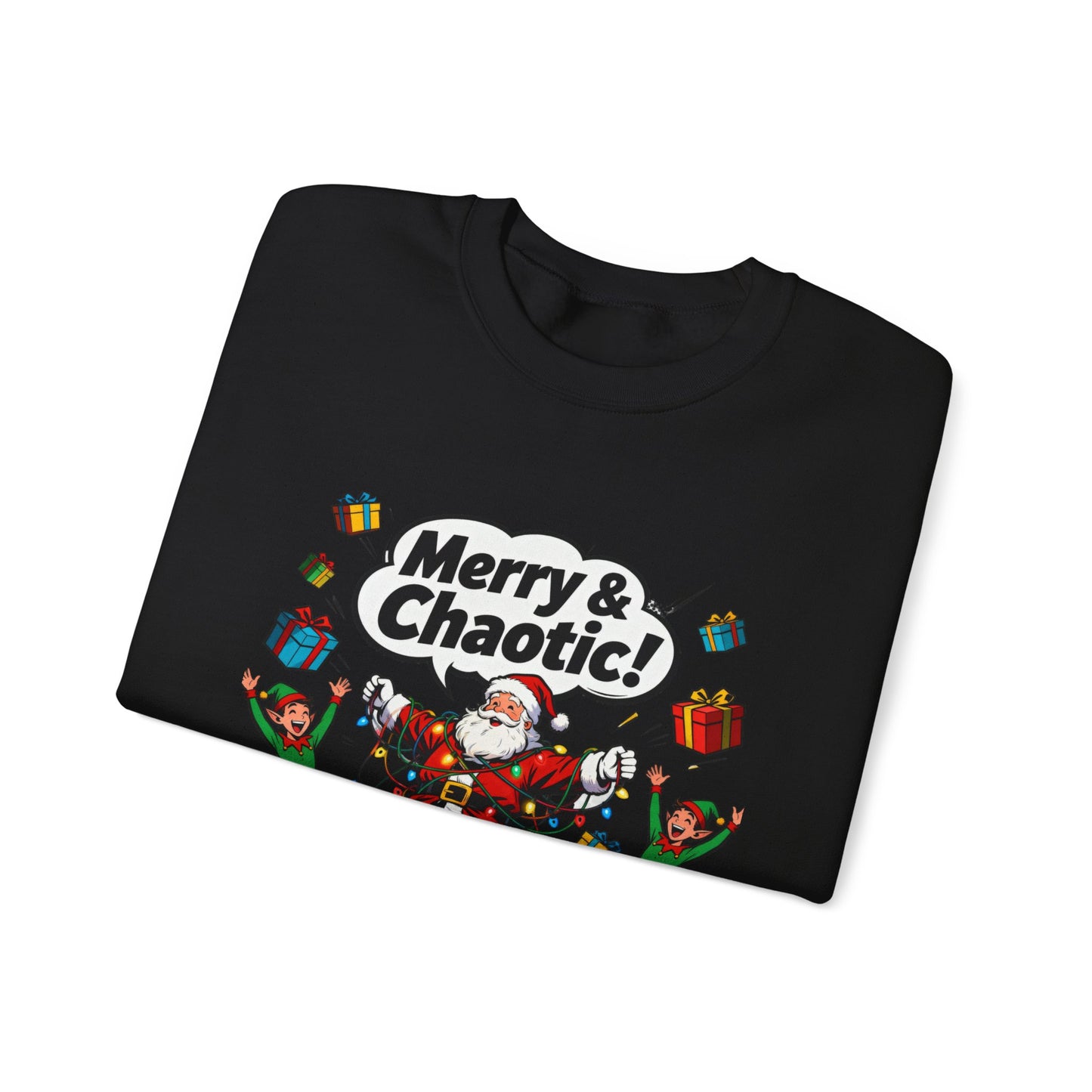 Merry & Chaotic Santa Christmas Crewneck Sweatshirt