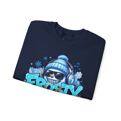 Frosty Flow Sweatshirt - Unisex Snowman Crewneck | Loom Noir