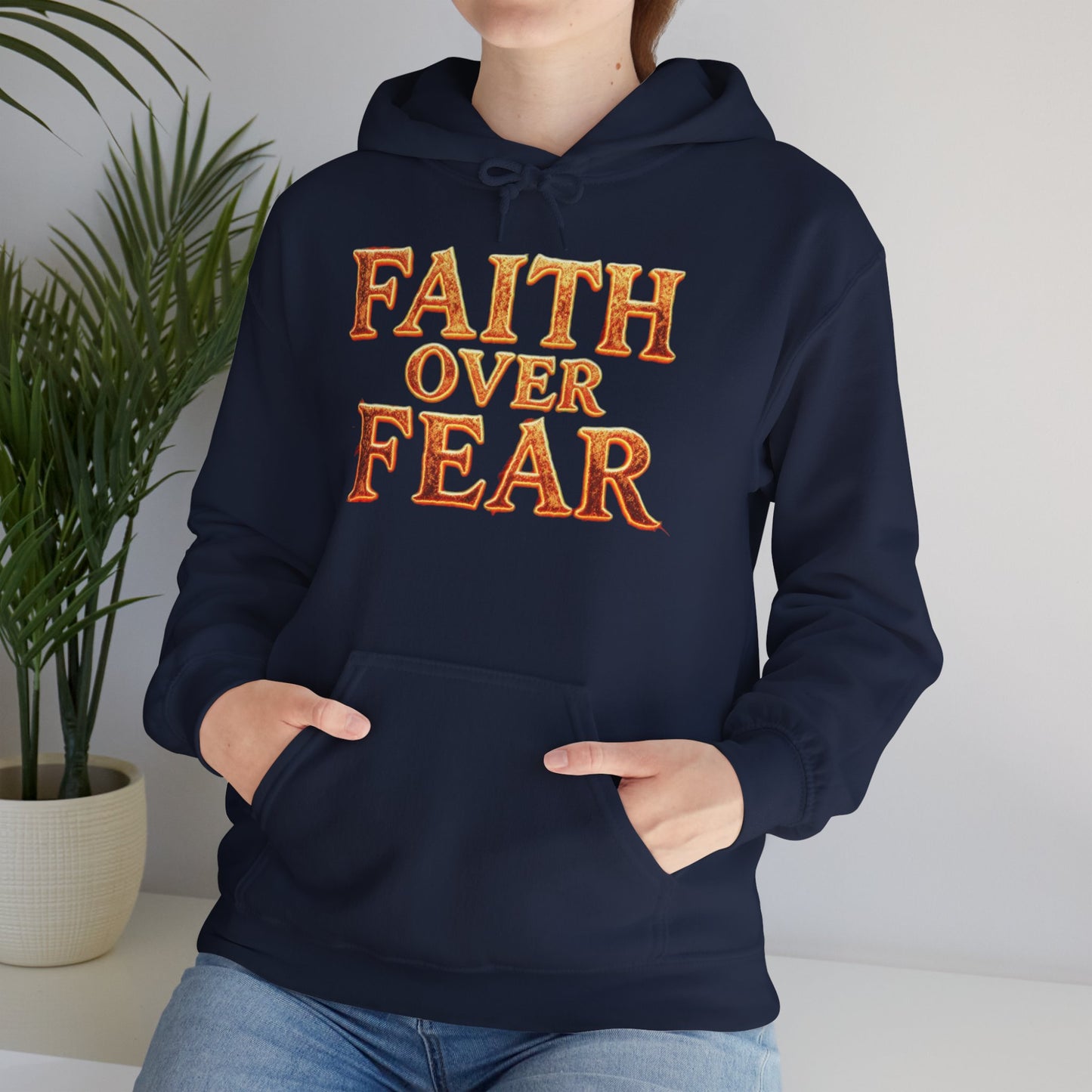 Faith Over Fear Hoodie Pullover - Christian Streetwear | Loom Noir