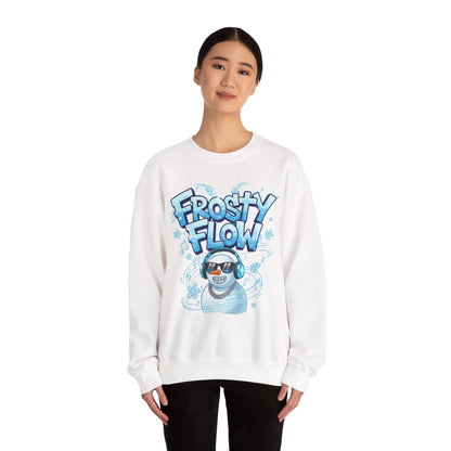 Frosty Flow Sweatshirt - Cool Snowman Graphic Crewneck | Loom Noir
