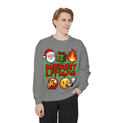 Funny Christmas Emoji Sweatshirt - Festive Holiday Crewneck | Loom Noir
