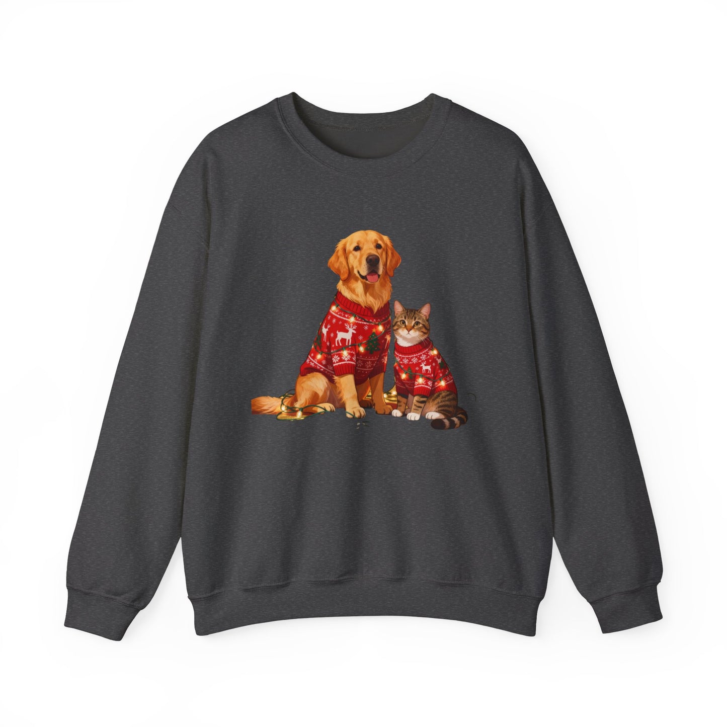 Holiday Pet Sweaters Heavy Blend Sweatshirt - Festive Crewneck | Loom Noir