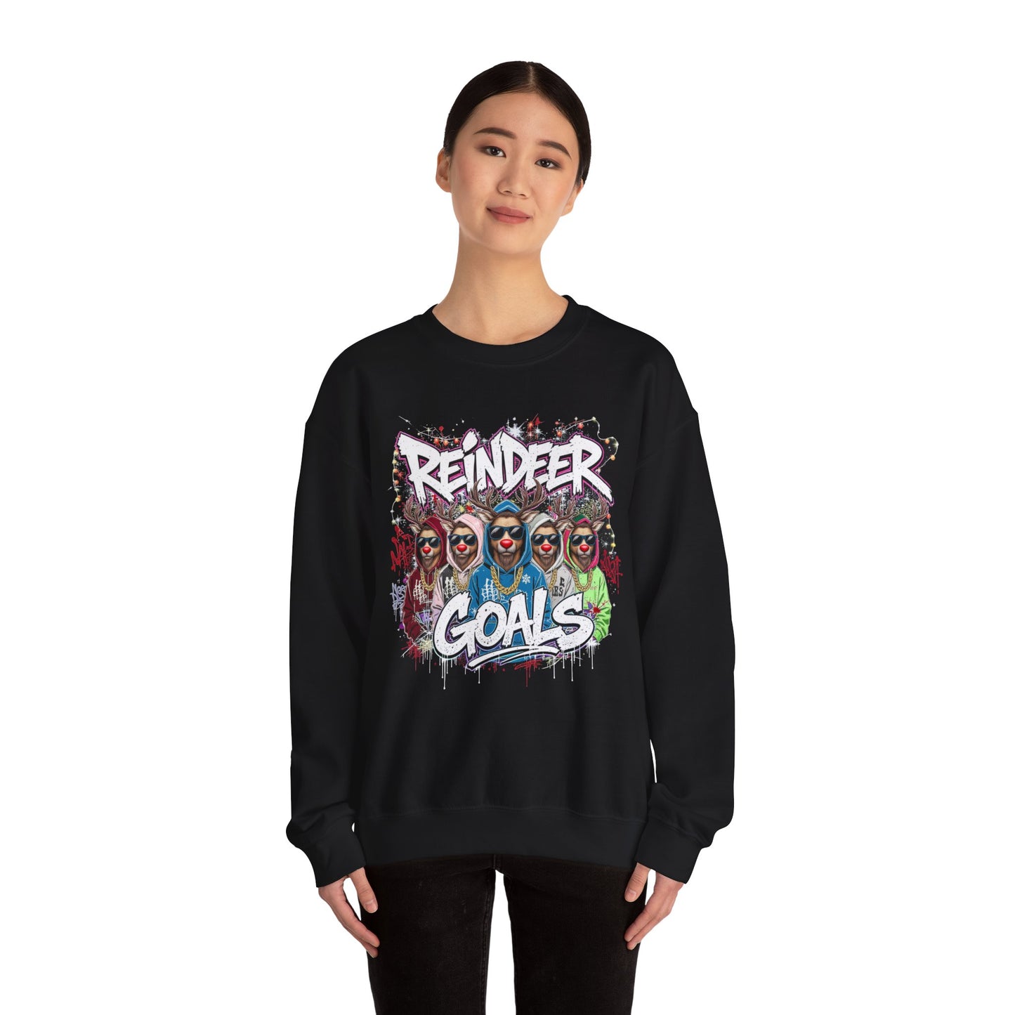 Reindeer Goals Sweatshirt - Funny Christmas Holiday Crewneck | Loom Noir
