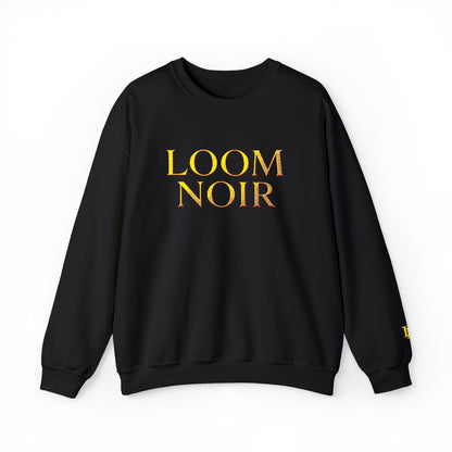 Gothic Gold Script Crewneck - Loom Noir Streetwear Sweatshirt