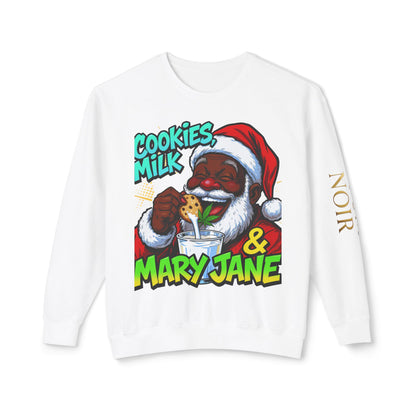 Cookies Milk & Mary Jane Sweatshirt - Funny Holiday Crewneck | Loom Noir