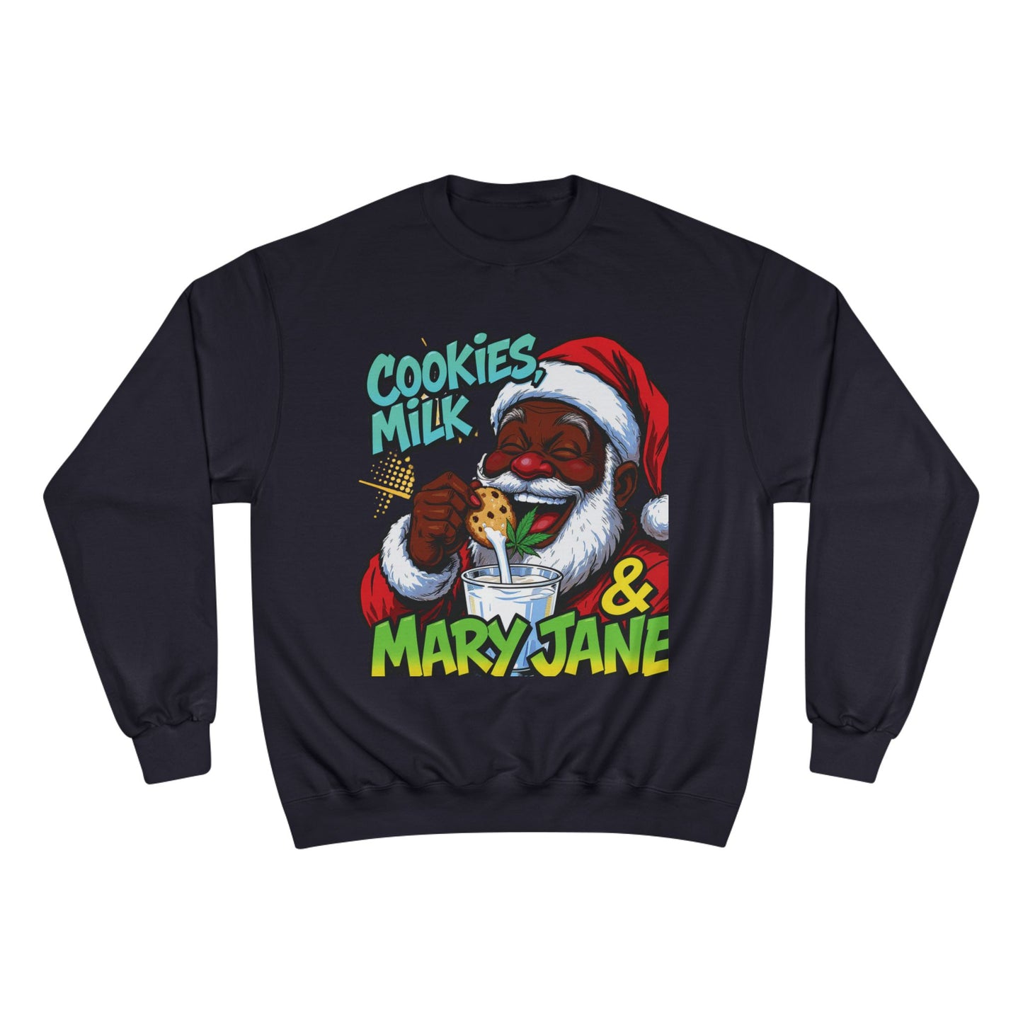 Cookies Milk & Mary Jane Sweatshirt - Funny Holiday Crewneck | Loom Noir