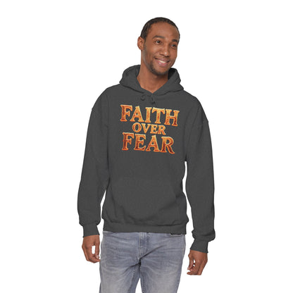 Faith Over Fear Hoodie Pullover - Christian Streetwear | Loom Noir