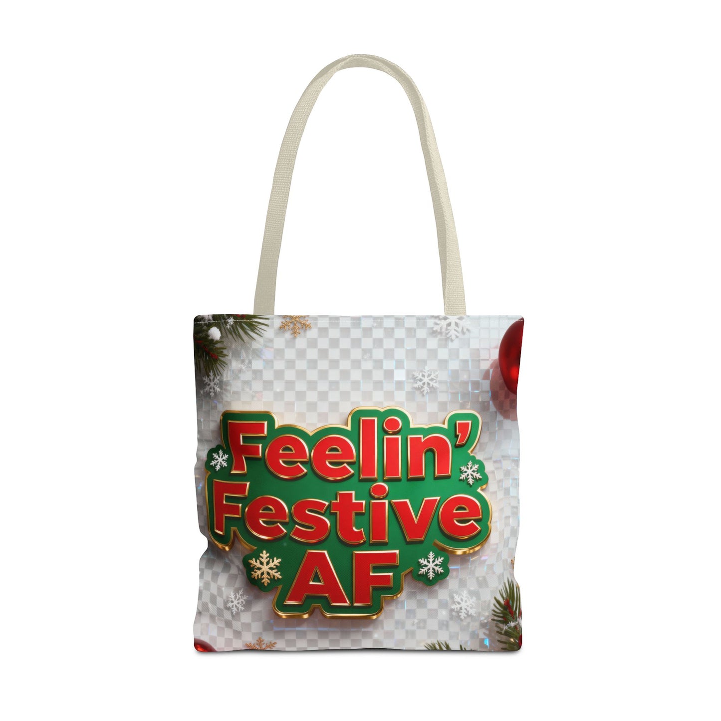 Feelin' Festive AF Tote Bag - Holiday Shopping Bag | Loom Noir