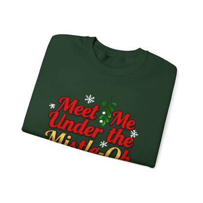 Meet Me Under the Mistle-OH Sweatshirt - Funny Christmas Crewneck | Loom Noir