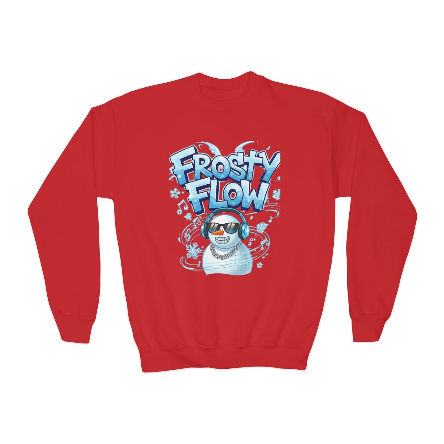 Frosty Flow Youth Sweatshirt - Kids Snowman Pullover | Loom Noir