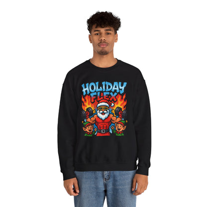 Holiday Flex Sweatshirt - Funny Christmas Fitness Crewneck | Loom Noir