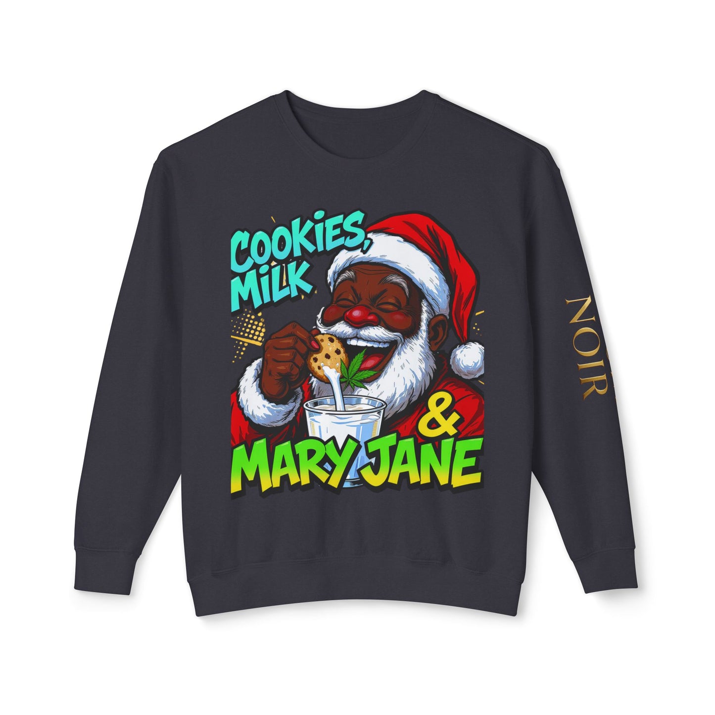 Cookies Milk & Mary Jane Sweatshirt - Funny Holiday Crewneck | Loom Noir