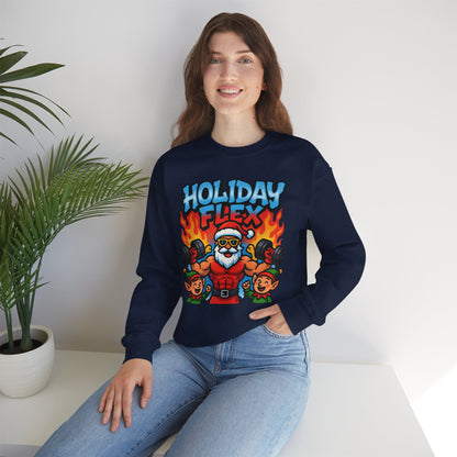 Holiday Flex Sweatshirt - Funny Christmas Fitness Crewneck | Loom Noir