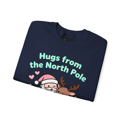 Christmas Sweatshirt Santa & Reindeer - Holiday Crewneck | Loom Noir