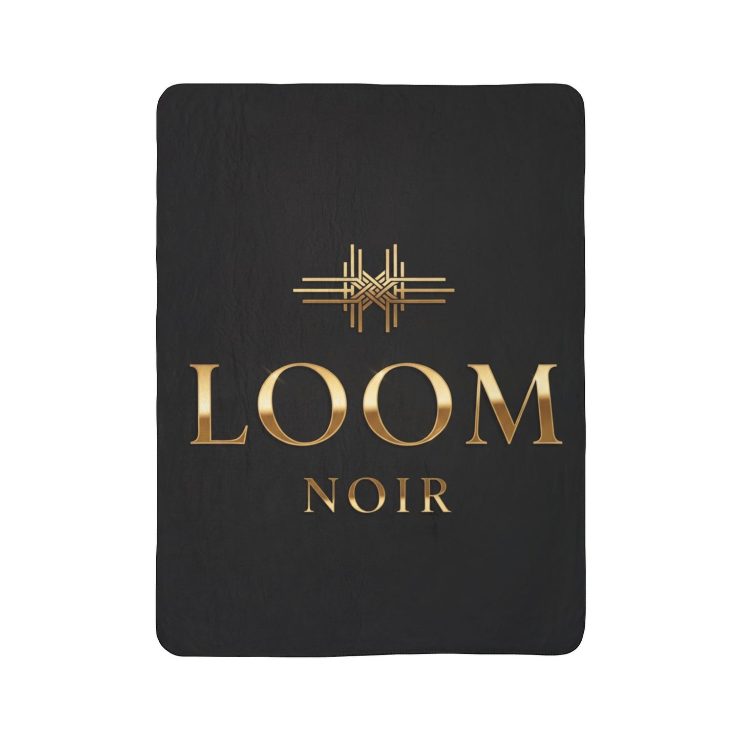 Loom Noir Sherpa Blanket | Luxurious Black & Gold Plush Throw
