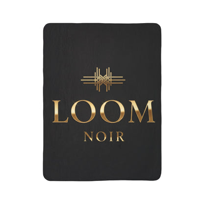 Loom Noir Sherpa Blanket | Luxurious Black & Gold Plush Throw