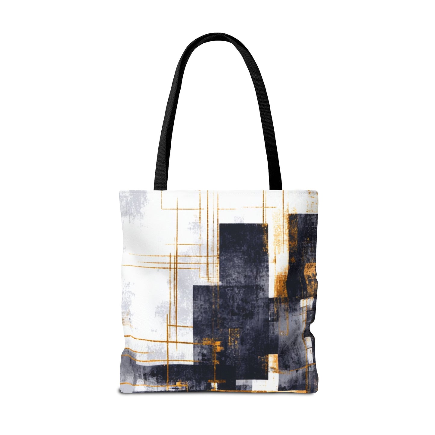 Modern Gold & Navy Tote Bag - Stylish Shopping Bag | Loom Noir