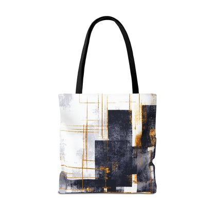 Modern Gold & Navy Tote Bag - Stylish Shopping Bag | Loom Noir