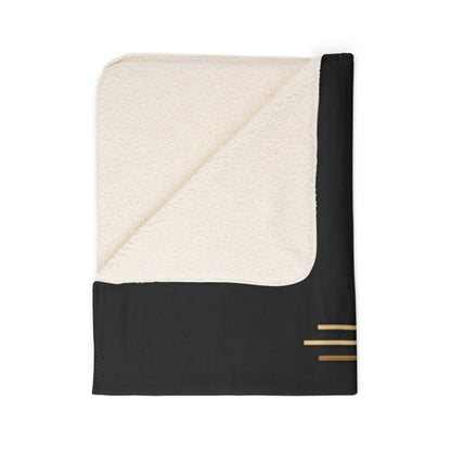 Loom Noir Sherpa Blanket | Luxurious Black & Gold Plush Throw