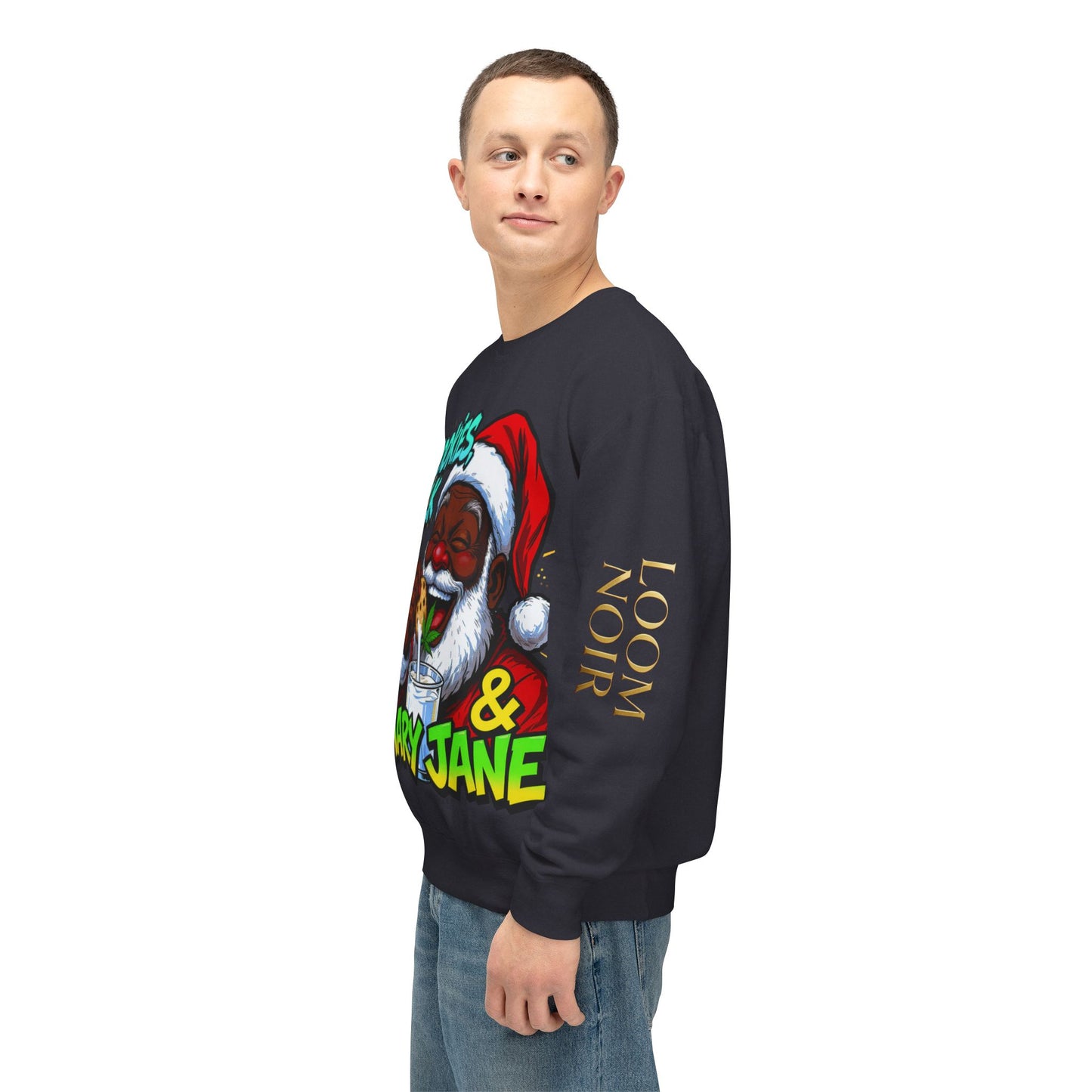 Cookies Milk & Mary Jane Sweatshirt - Funny Holiday Crewneck | Loom Noir