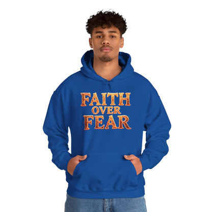 Faith Over Fear Hoodie Pullover - Christian Streetwear | Loom Noir
