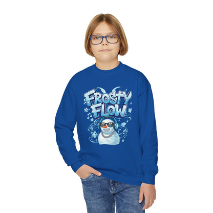 Frosty Flow Youth Sweatshirt - Kids Snowman Pullover | Loom Noir