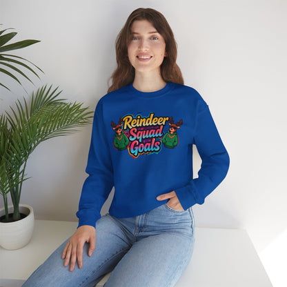 Reindeer Squad Goals Sweatshirt - Funny Christmas Crewneck | Loom Noir