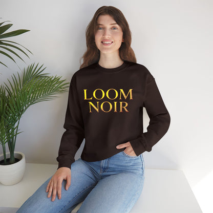 Gothic Gold Script Crewneck - Loom Noir Streetwear Sweatshirt