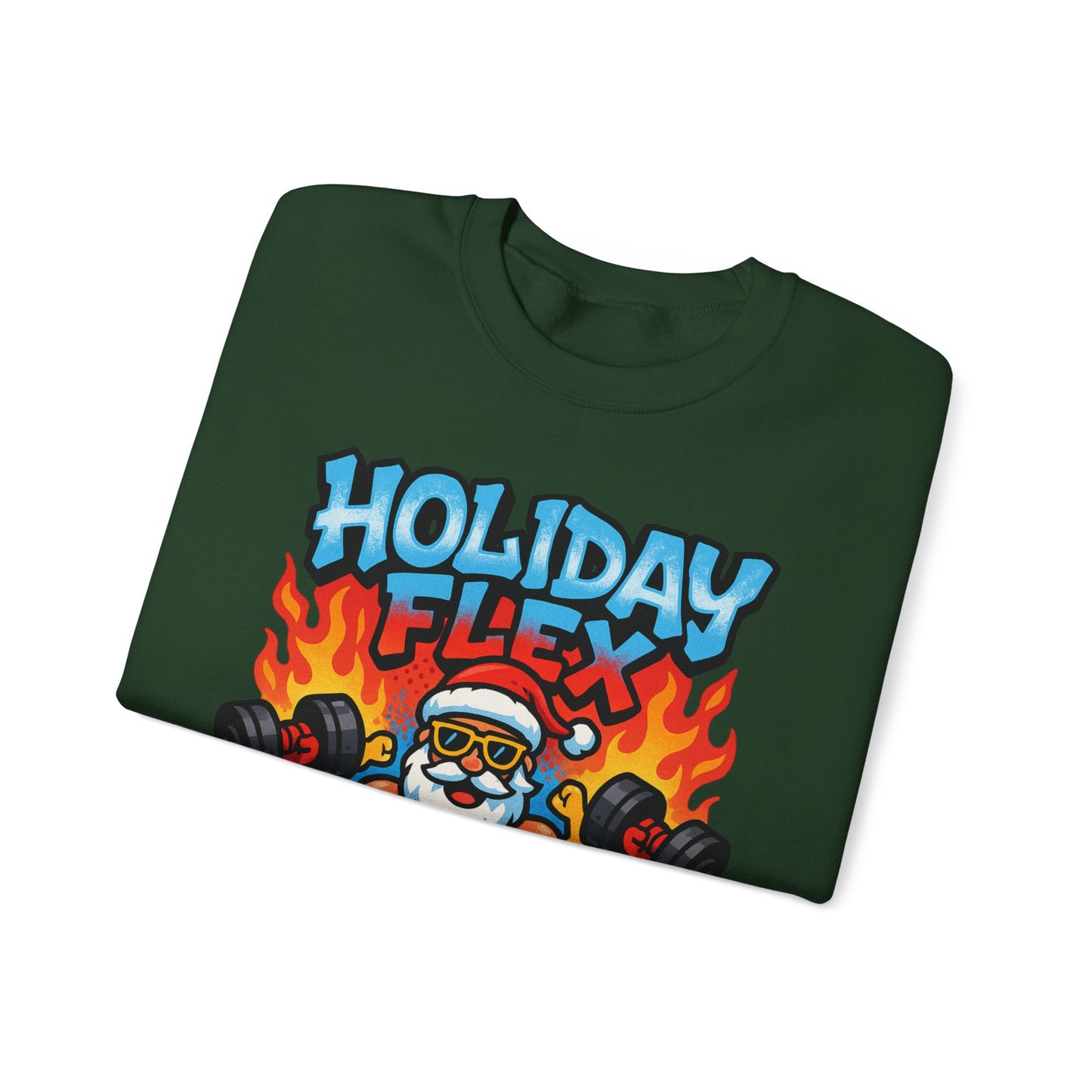 Holiday Flex Sweatshirt - Funny Christmas Fitness Crewneck | Loom Noir