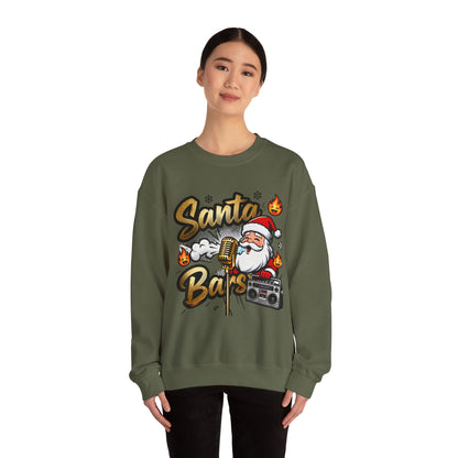 Santa Bars Sweatshirt - Funny Christmas Rap Crewneck | Loom Noir