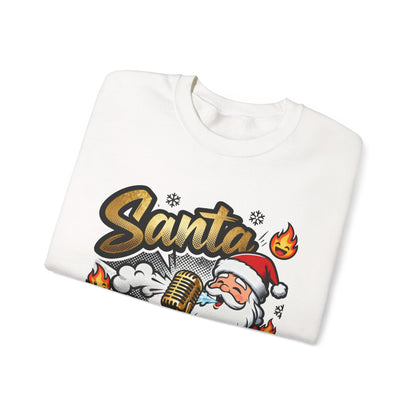 Santa Bars Sweatshirt - Funny Christmas Rap Crewneck | Loom Noir