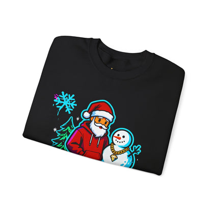North Pole Trap House Sweatshirt - Funny Santa Christmas Crewneck | Loom Noir