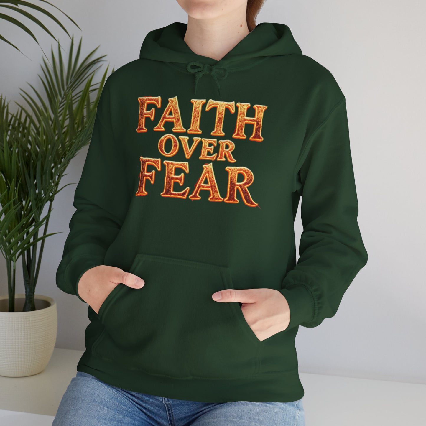 Faith Over Fear Hoodie Pullover - Christian Streetwear | Loom Noir