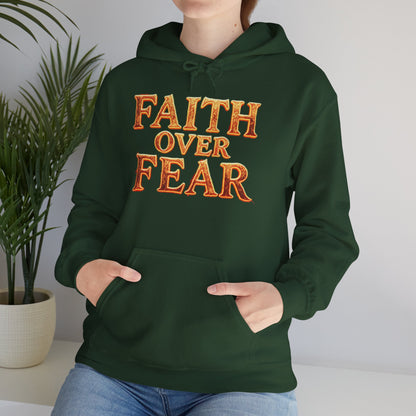 Faith Over Fear Hoodie Pullover - Christian Streetwear | Loom Noir