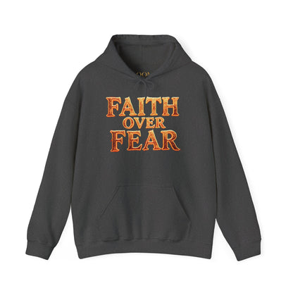 Faith Over Fear Hoodie Pullover - Christian Streetwear | Loom Noir