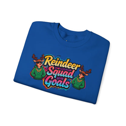 Reindeer Squad Goals Sweatshirt - Funny Christmas Crewneck | Loom Noir