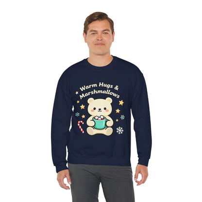Cute Bear Hot Cocoa Sweatshirt - Warm Hugs & Marshmallows | Loom Noir
