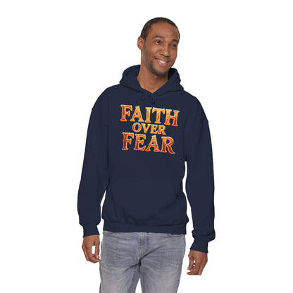 Faith Over Fear Hoodie Pullover - Christian Streetwear | Loom Noir