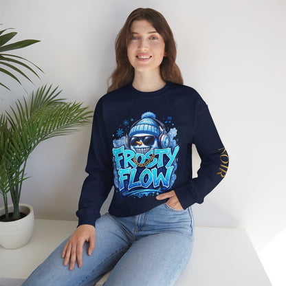Frosty Flow Sweatshirt - Unisex Snowman Crewneck | Loom Noir