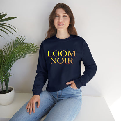 Gothic Gold Script Crewneck - Loom Noir Streetwear Sweatshirt