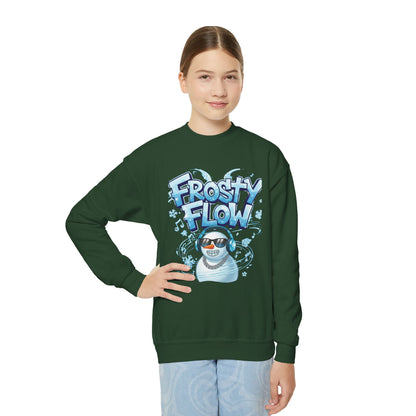 Frosty Flow Youth Sweatshirt - Kids Snowman Pullover | Loom Noir