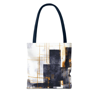 Modern Gold & Navy Tote Bag - Stylish Shopping Bag | Loom Noir