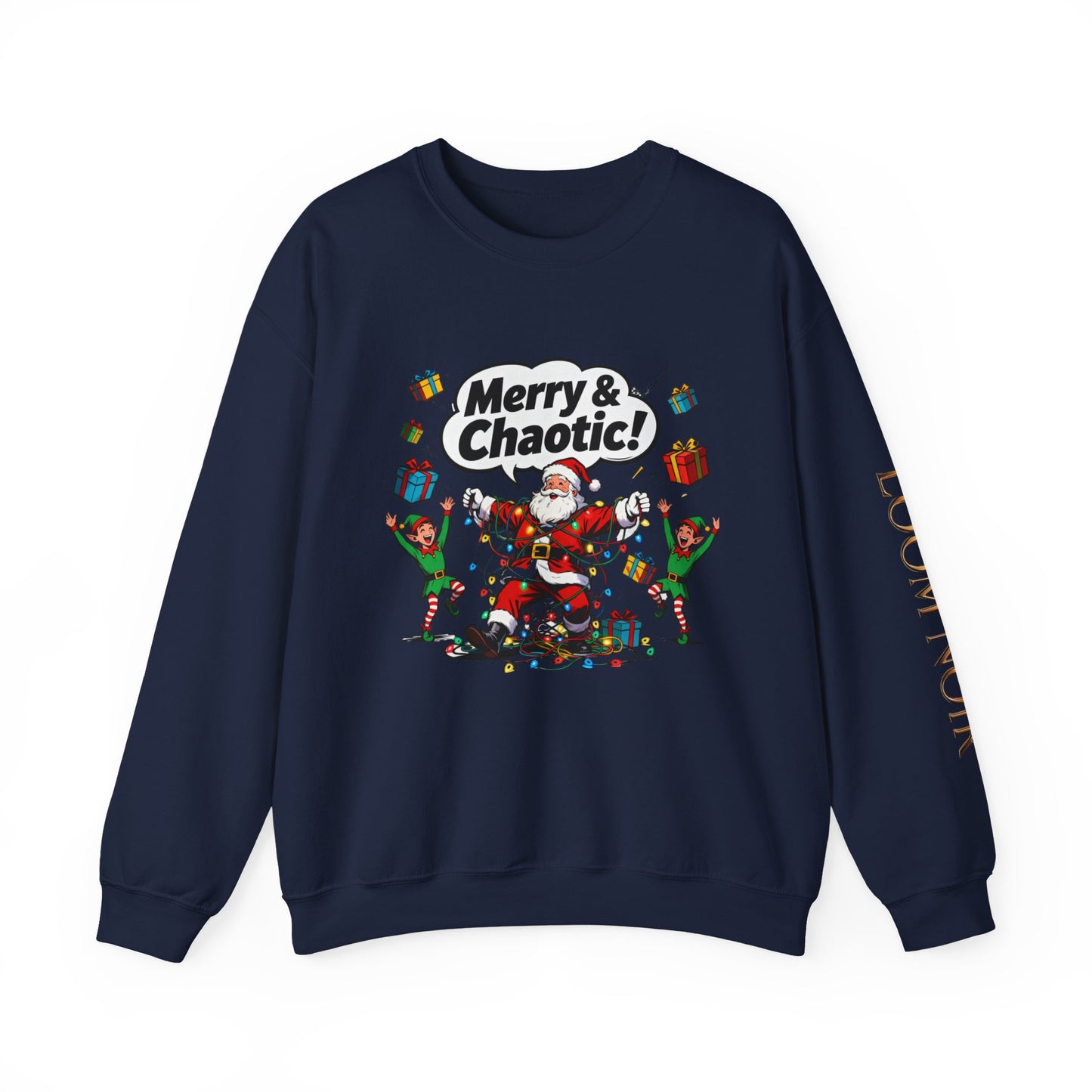 Merry & Chaotic Santa Christmas Crewneck Sweatshirt