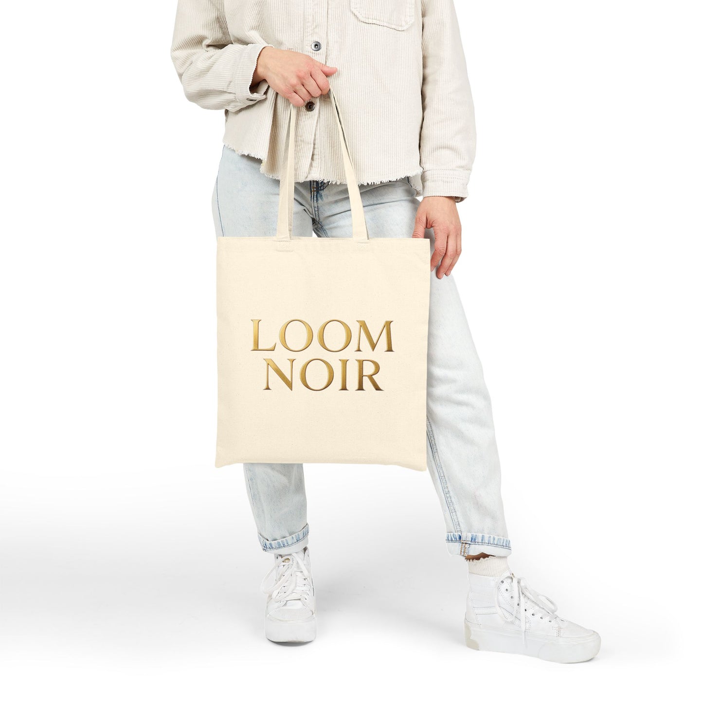 Loom Noir Tote Bag - Canvas Market Shopping Bag | Loom Noir
