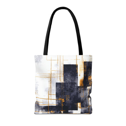 Modern Gold & Navy Tote Bag - Stylish Shopping Bag | Loom Noir