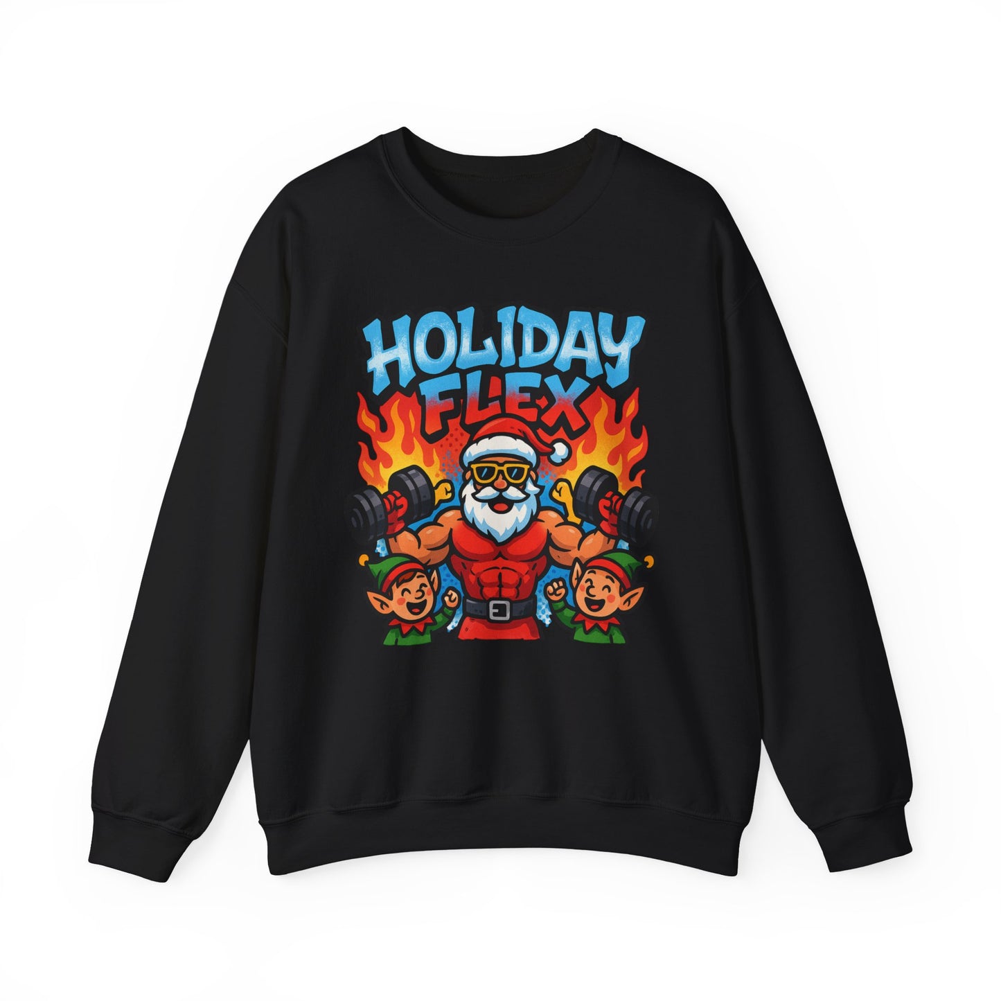 Holiday Flex Fit Santa Sweatshirt - Funny Christmas Crewneck | Loom Noir